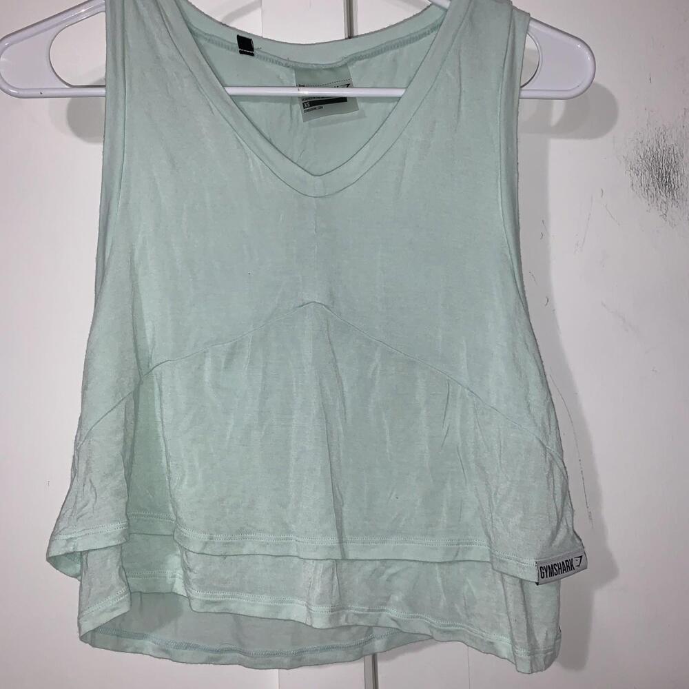 Gymshark Crop Top Womens XSmall Mint Sleeveless V Neck